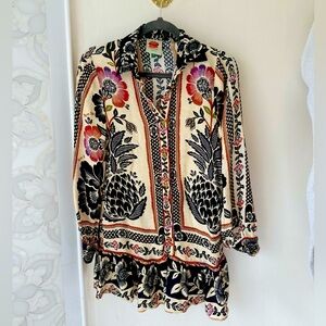 Farm Rio NWOT Patterned Silk Dress